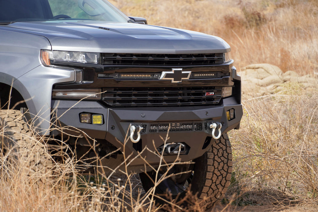 Dual pod lights with the Spec Series Front Bumper for the 2019-2021 Chevy Silverado 1500