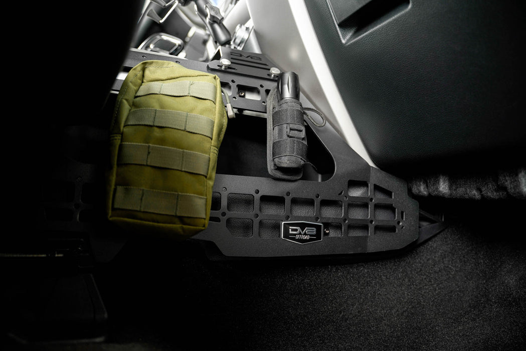 Pouch and flashlight on the Center Console Molle Panels & Device Mount for the 2015-2020 Ford F-150 & 2017-2021 F-250/350