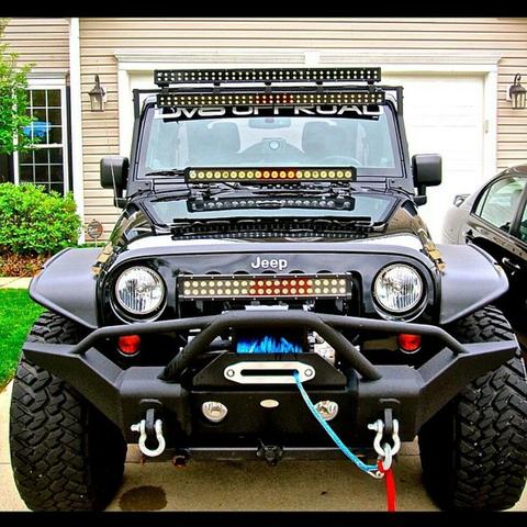 Black Jeep with Tube Bumper