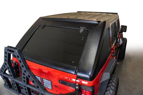 Red Jeep with a Black Hardtop