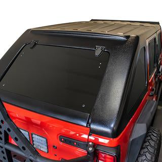 Red Jeep with a Black Hardtop