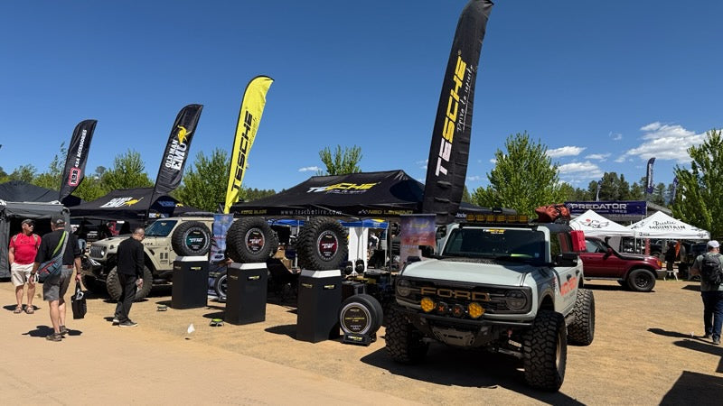 A Bronco outfitted in DV8 Offroad for Overland Expo West.