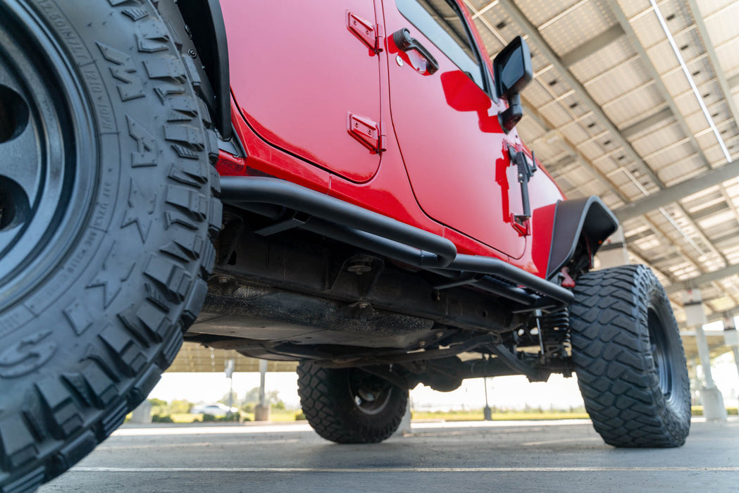 High clearance with the OE Plus Side Steps for the 2007-2018 4-Door Jeep Wrangler JK