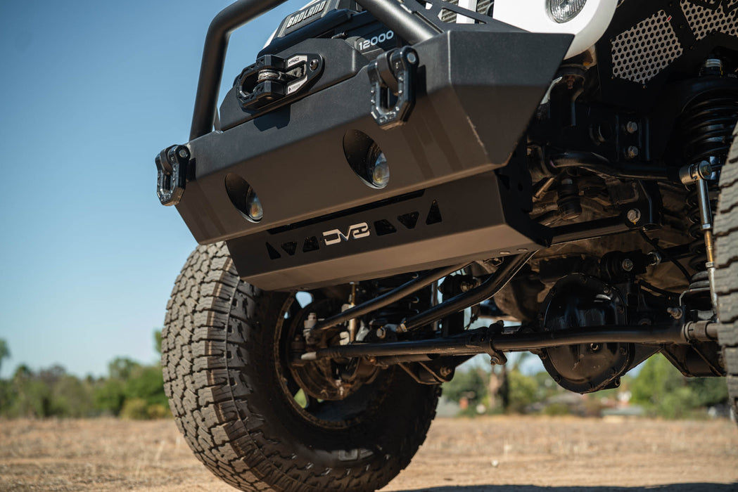 Close-up of a Jeep against a clear sky. 2007-2018 Jeep Wrangler JK Front Skid Plate