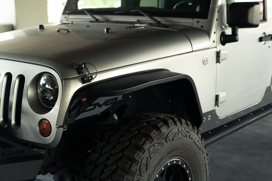 Slim Fender Flares for the 2007-2018 Jeep Wrangler JK, front with turn signal
