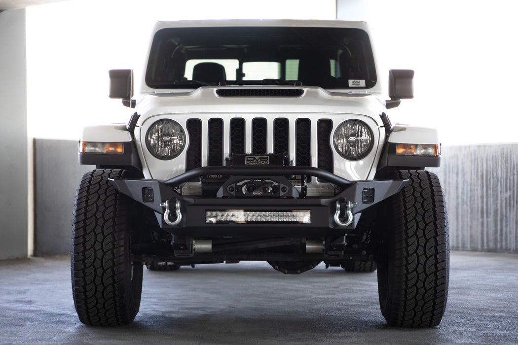 2007-2023 Jeep Wrangler & Gladiator FS-7 Winch Front Bumper, front view installed