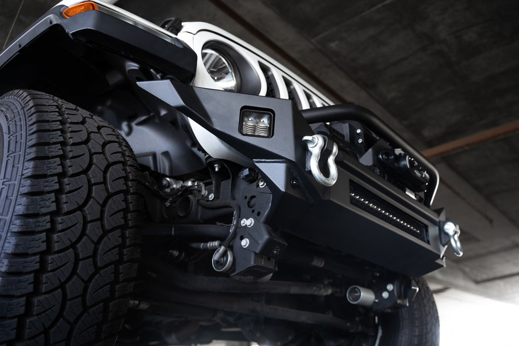 Light Pods and D-rigs on 2007-2023 Jeep Wrangler & Gladiator FS-7 Winch Front Bumper
