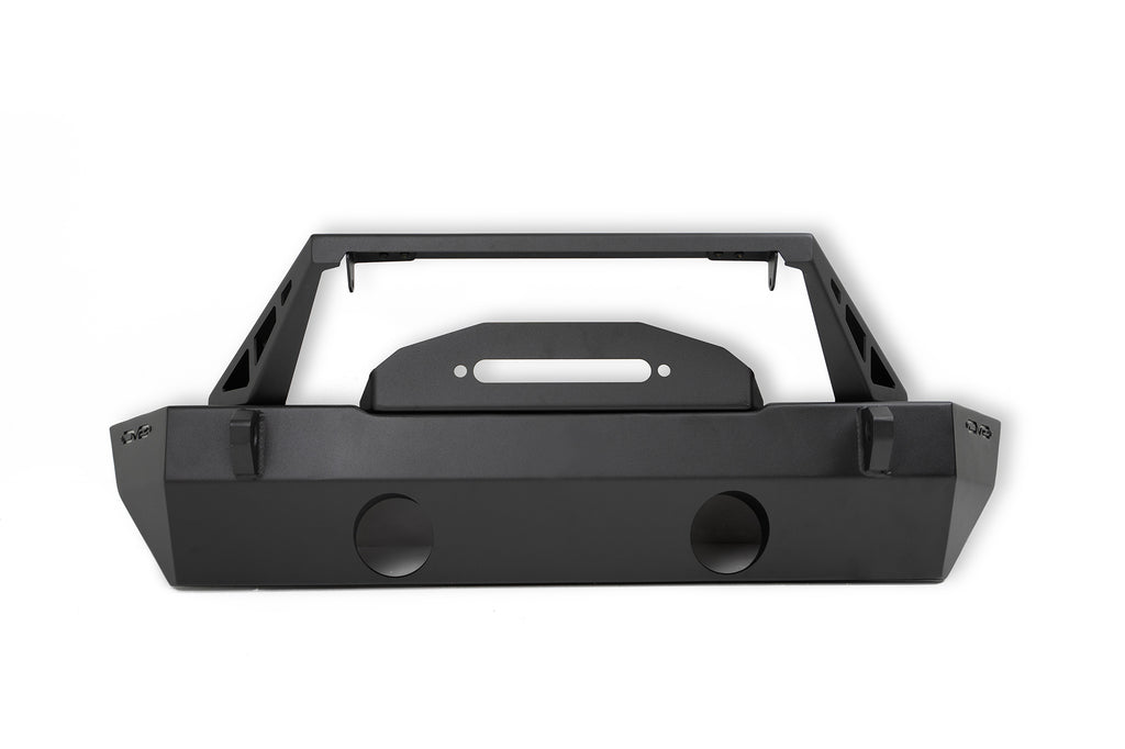 thumbnail image 2 of POFENZE Stubby Steel Front Bumper Winch Plate For Jeep Wrangler JK JL & Gladiator JT (2007-2025) - Black Powder-Coated, Includes Hardware & D-Rings 2 of 3