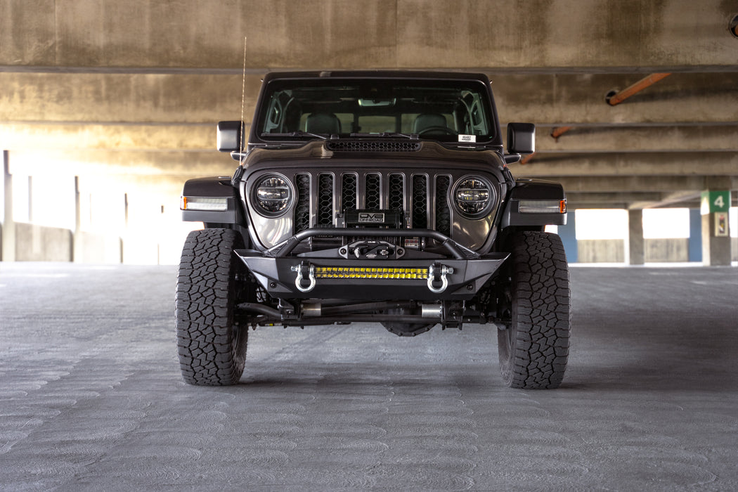 Front Profile view of 2007-2023 Jeep Wrangler JK/JL & Gladiator JT FS-1 Series Stubby Front Bumper