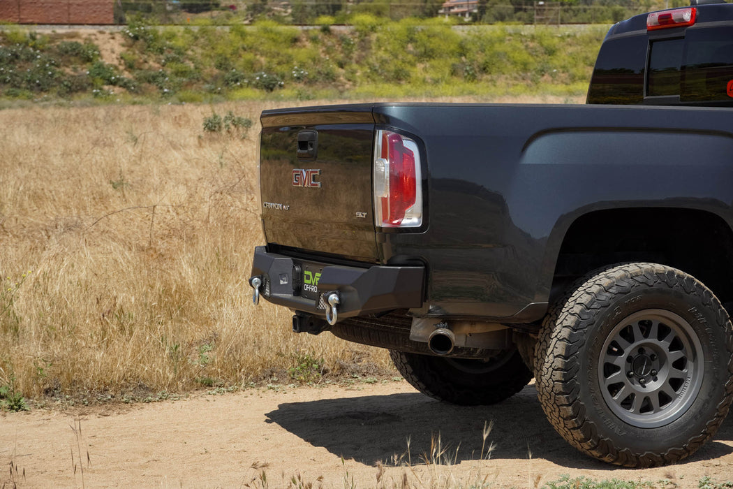Truck profile with the Made To Overland Rear Bumper for the 2014-2022 Chevy Colorado & 2015-2022 GMC Canyon