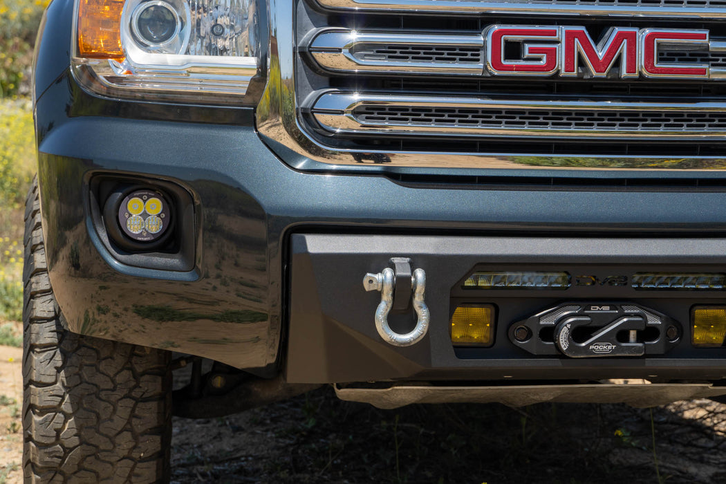 D-Ring Mounts & auxiliary lighting on the Centric Front Bumper for the 2015-2020 GMC Canyon