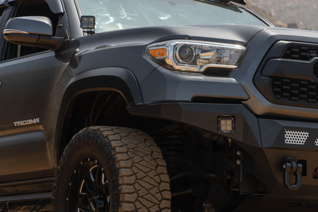 Detail of side lights on the 2016-2023 Toyota Tacoma Made To Overland Front Bumper