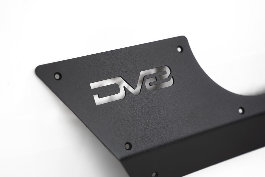 DV8 logog cutout close up on the 2018-2023 Jeep Wrangler JL 4-Door Rock Skins