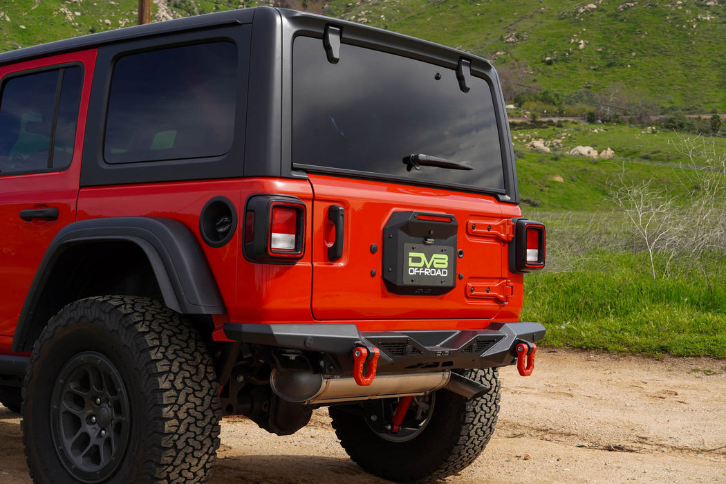 Low profile of the Spare Tire Delete for the 2018-2023 Jeep Wrangler JL