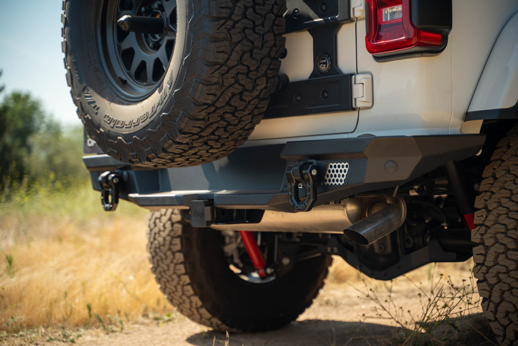 DV8 D-Rings on the Made to Overland Series Rear Bumper for the 2018-2024 Jeep Wrangler JL