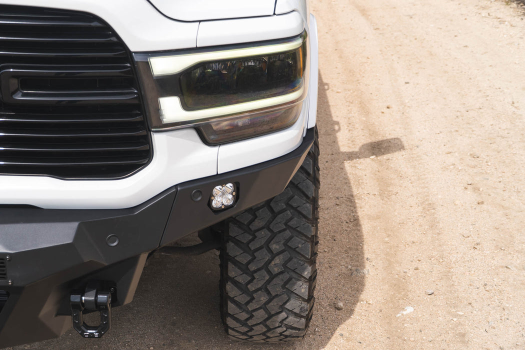 Spec Series Front Bumper for the 2019-2026 Ram 2500/3500, pod lights mounted in wings.