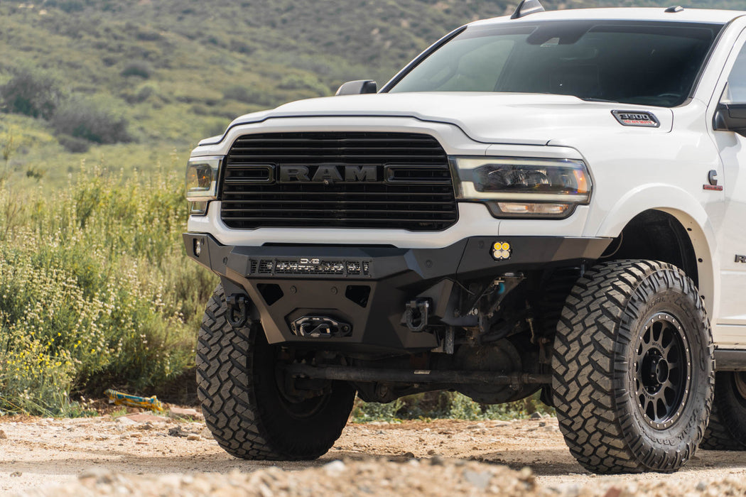 Corner view of the Spec Series Front Bumper for the 2019-2026 Ram 2500/3500