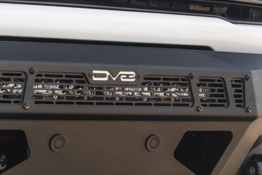 Light bar behind the grille of our Spec Series Front Bumper for the 2019-2026 Ram 2500/3500