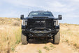 Front view of Spec Series Front Bumper for the 2020-2023 GMC Sierra 2500/3500 with the optional bull bar installed