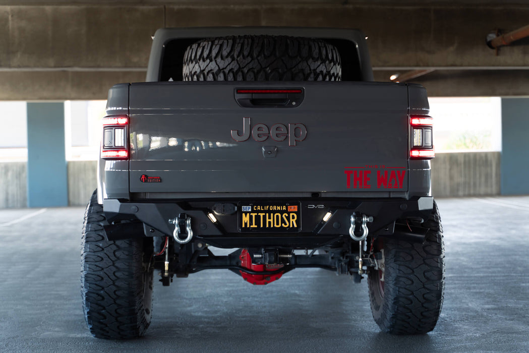 Rear Profile view of the FS-15 Series Rear Bumper for the 2020-2023 Jeep Gladiator JT