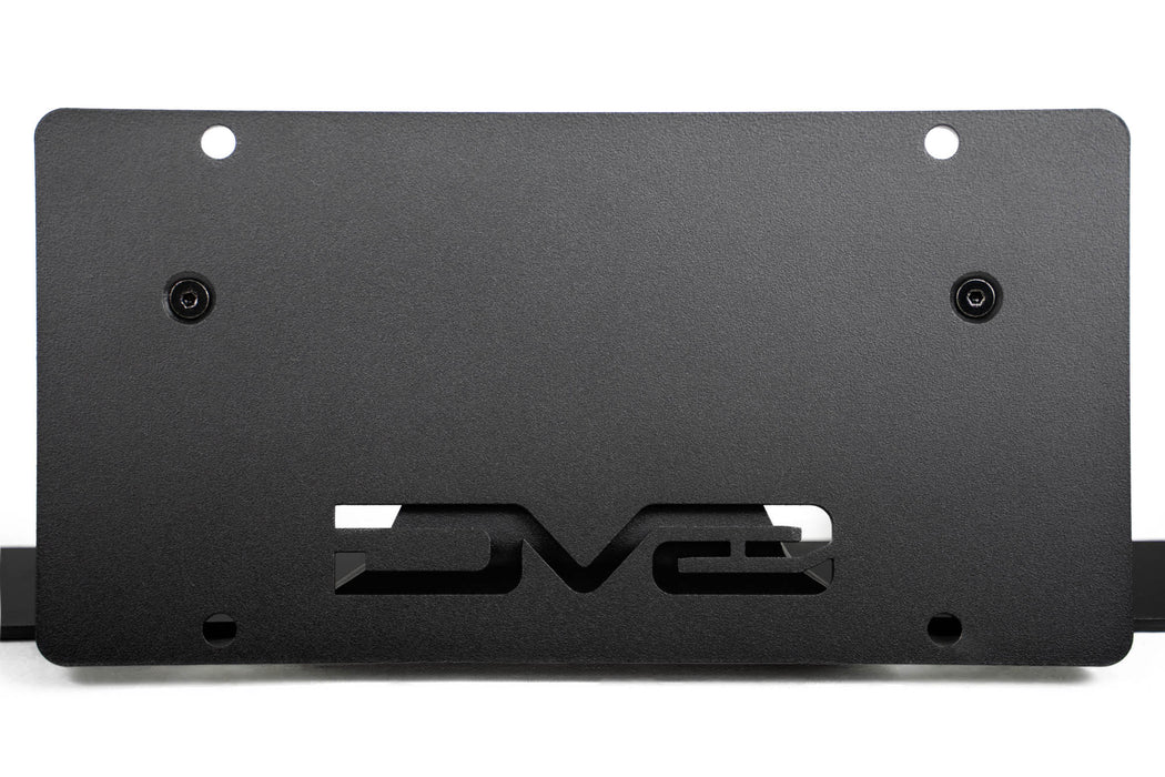 Micro-Texture Black Powder Coat on the Capable Bumper Slanted Front License Plate Mount for the 2021-2023 Ford Bronco