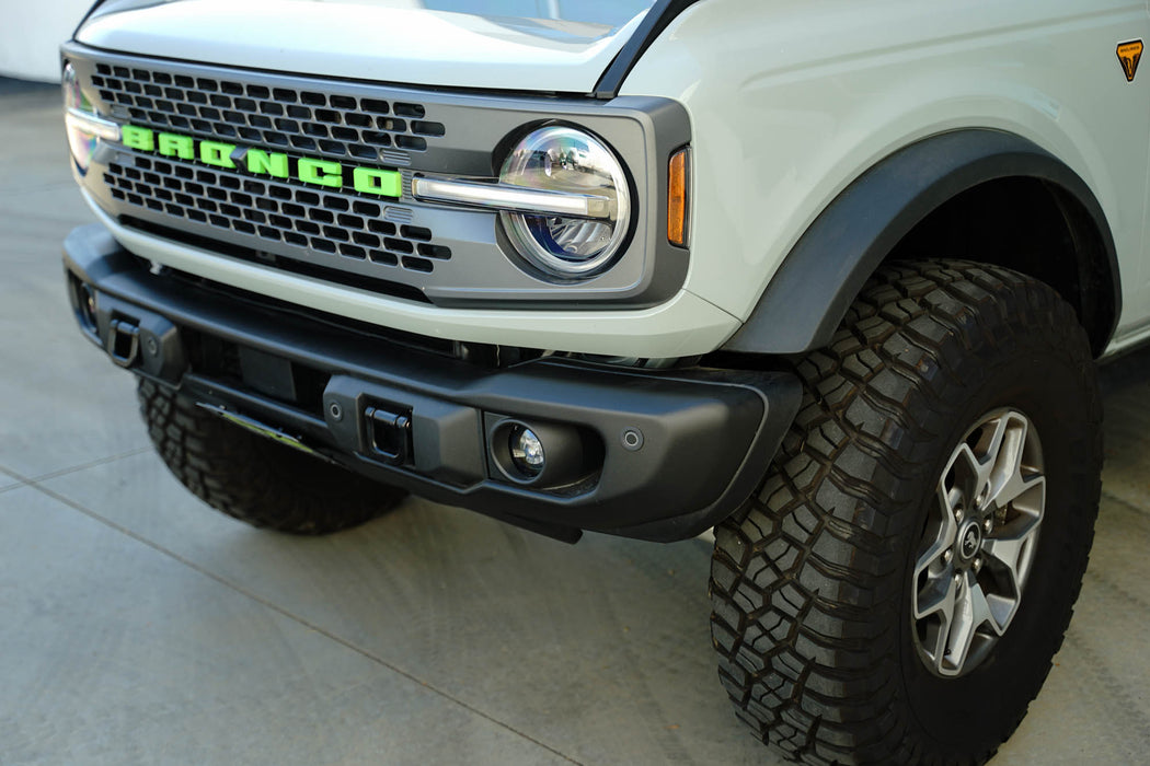 Capable Bumper Slanted Front License Plate Mount for the 2021-2023 Ford Bronco flush with bumper angle