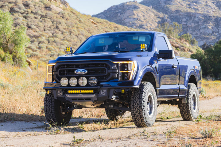 Full-truck image with Tube Front Bumper for the 2021-2023 Ford F-150