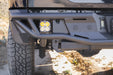 Close-up of a Tube Rear Bumper for the 2021+ Ford F-150 with LED lights in an outdoor setting
