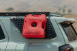 Installed 2025-2026 4Runner Exterior Window Molles for DV8 Roof Rack on Toyota 4runner with RotoPax fuel can attached