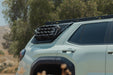 DV8 Traction boards stored on passenger side 2025-2026 4Runner Exterior Window Molles for DV8 Roof Rack on light green Toyota 4runner