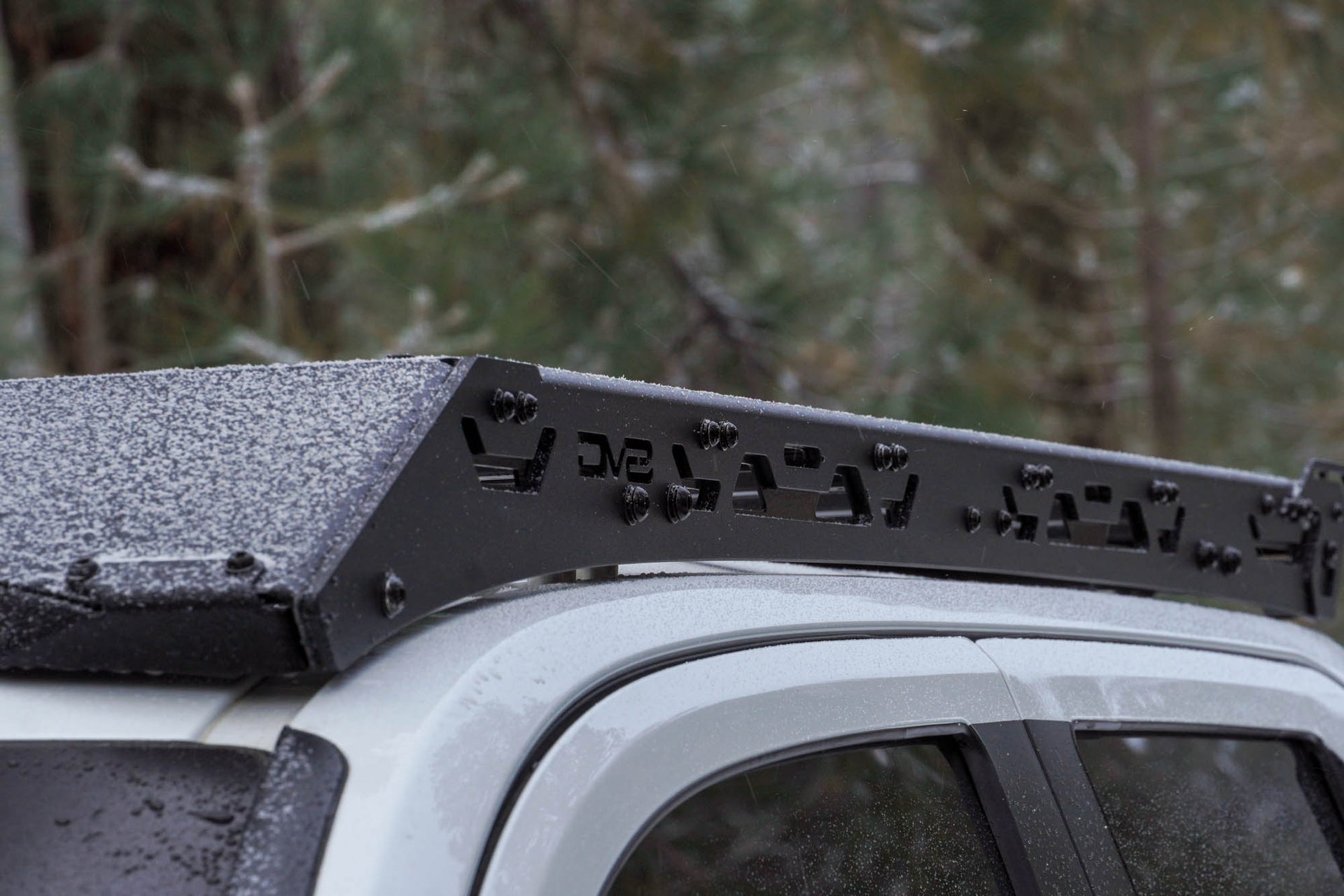 Roof Rack for the 4th Gen Toyota Tacoma Double Cab with a blurred natural background
