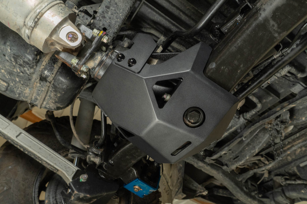 Drain cutouts on the Rear Differential Skid Plate for the 4th Gen Tacoma