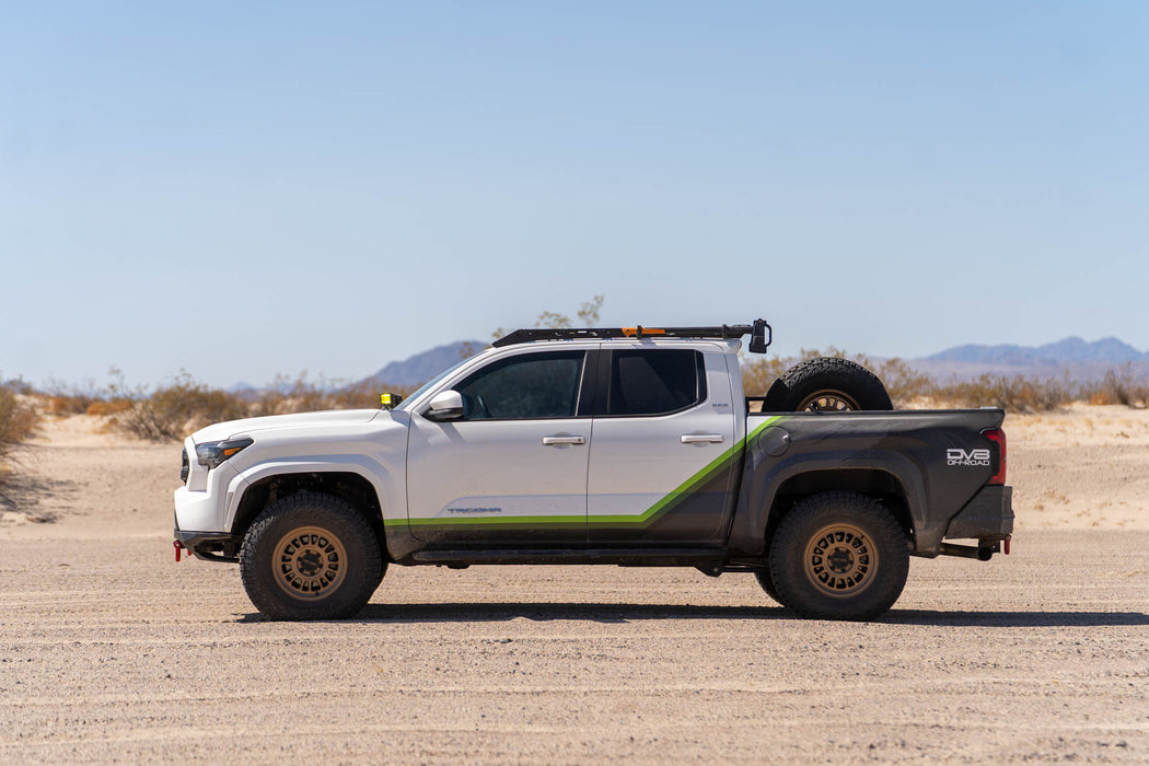 Side view of Spec Series Front Bumper on the 4th Gen Toyota Tacoma in a desert landscape