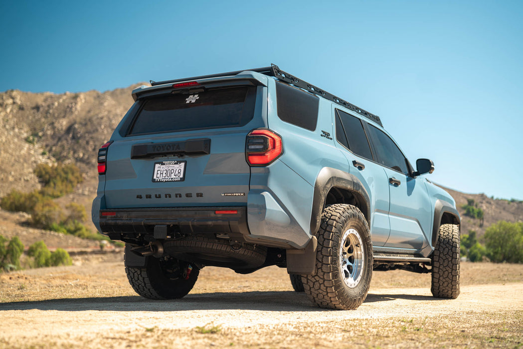 Spec Series Roof Rack for 6th Gen Toyota 4Runner on a dirt road with mountains in the background