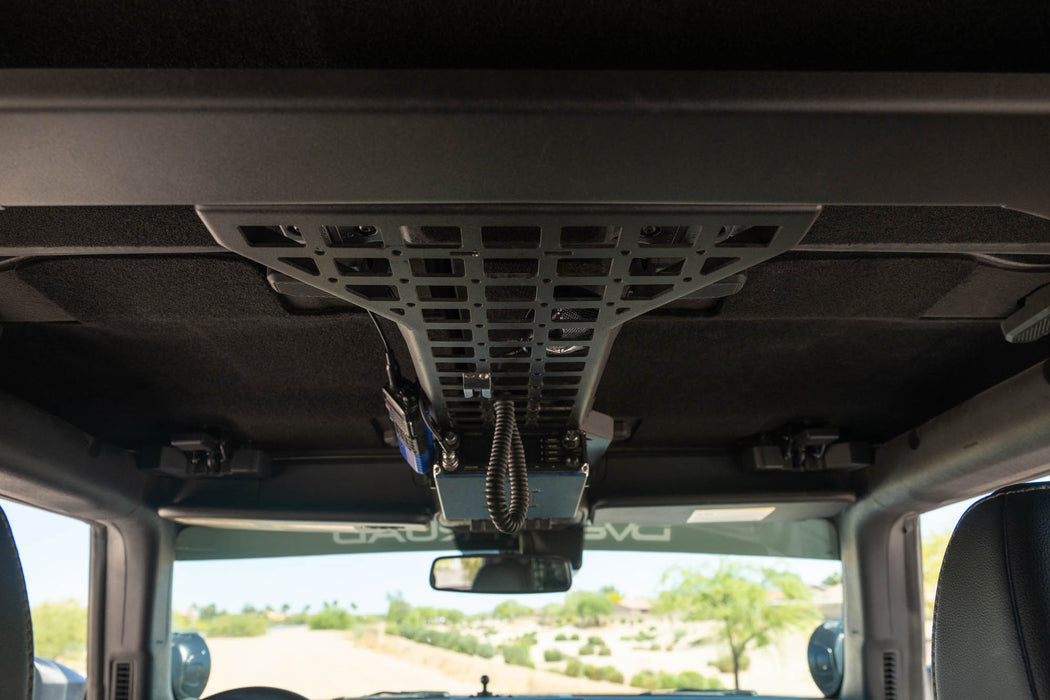 Overhead molle panel installed when the hard-top is still on.