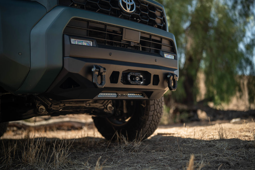 Close-up of 6th Gen Toyota 4Runner Centric Winch Front Bumper in a natural setting