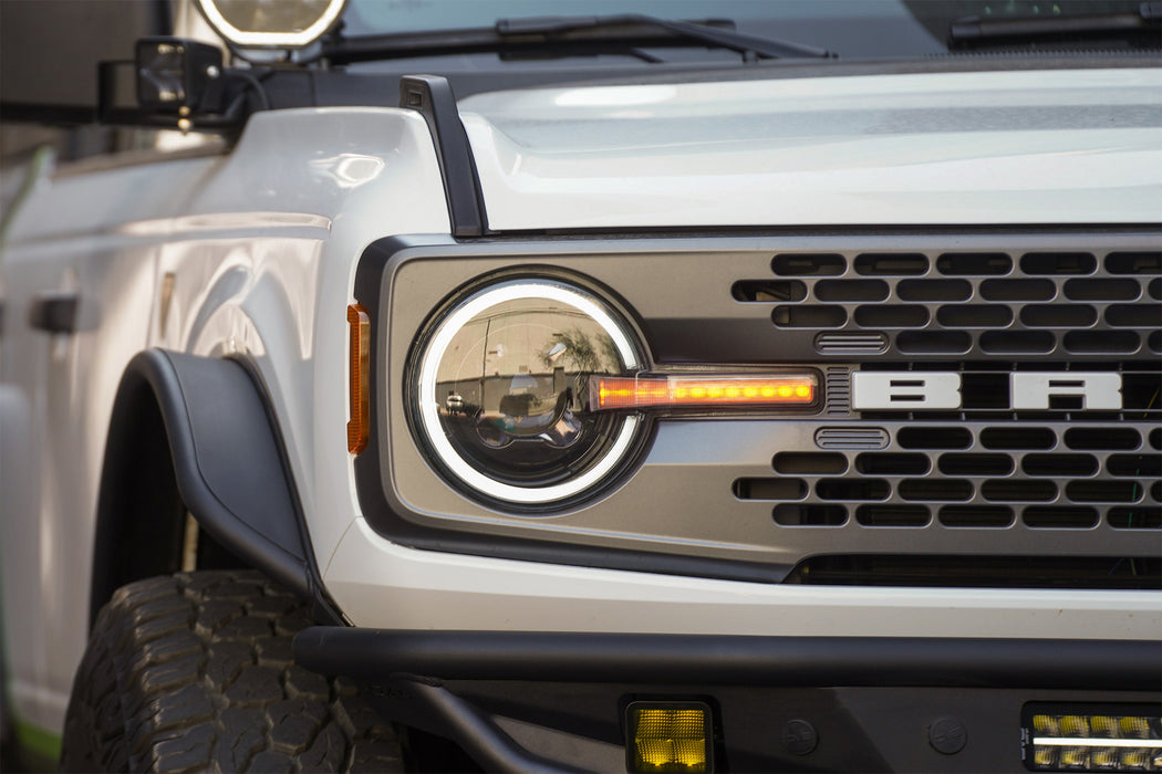Outdoor pic of Ford Bronco Black Headlights DRL's on.