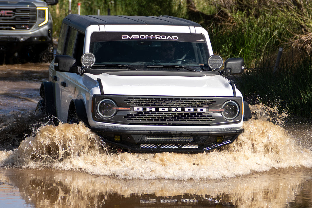 Driving through river crossing with the Ford Bronco Black Headlights