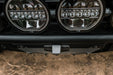 Top-down angle view of installed Ford Bronco & Bronco Raptor Tube Front Bumper Camera Relocation Bracket 