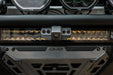 Close-up view of installed Ford Bronco & Bronco Raptor Tube Front Bumper Camera Relocation Bracket 
