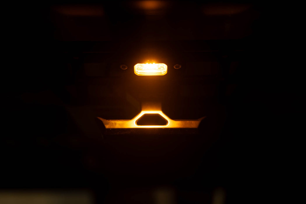 Elite White/Amber Push Button Dome Light turned on in dark vehicle