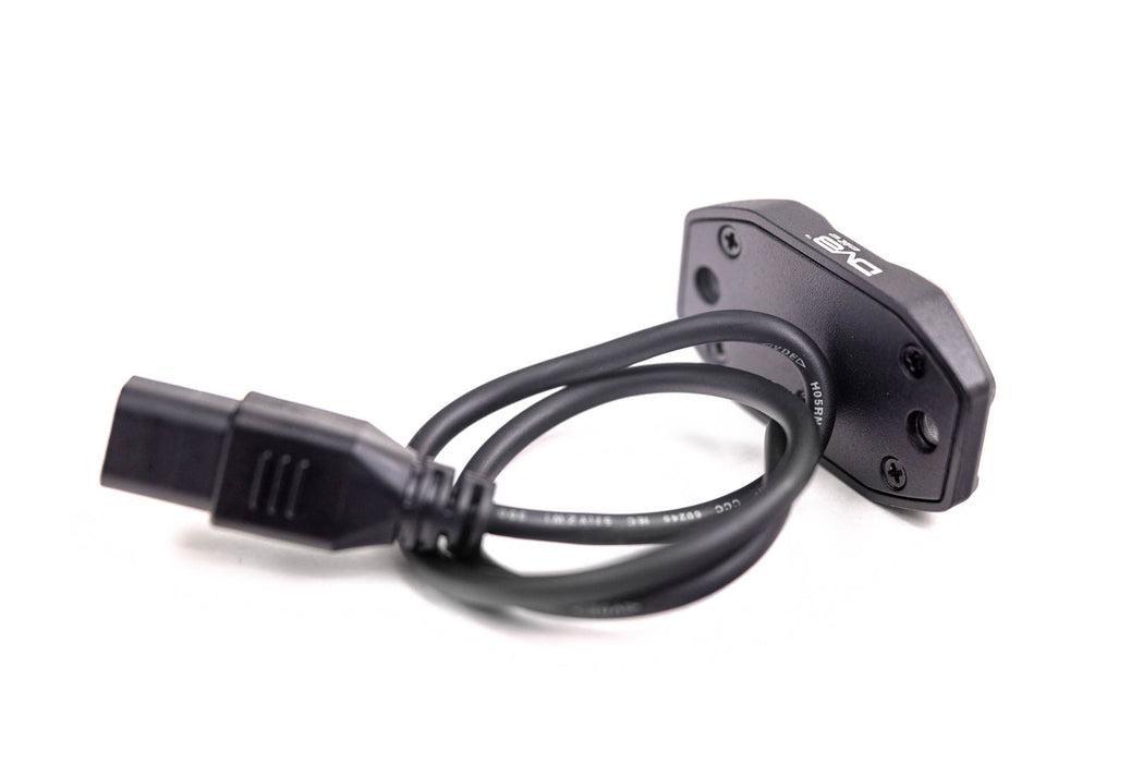 Backside view of Elite White/Amber Push Button Dome Light with waterproof Deutsch connector