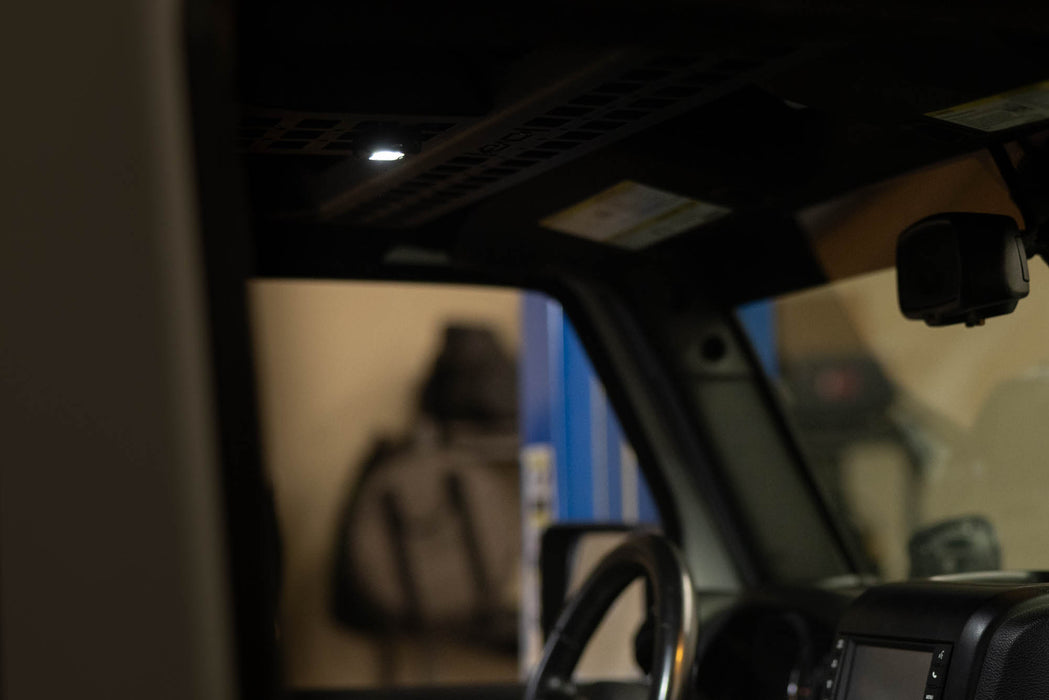 Elite White Push Button Dome Light turned on in dark vehicle