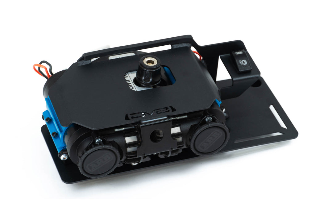 View of 2023+ Colorado/Canyon Rear Seat Air Compressor Mount shown with ARB air compressor