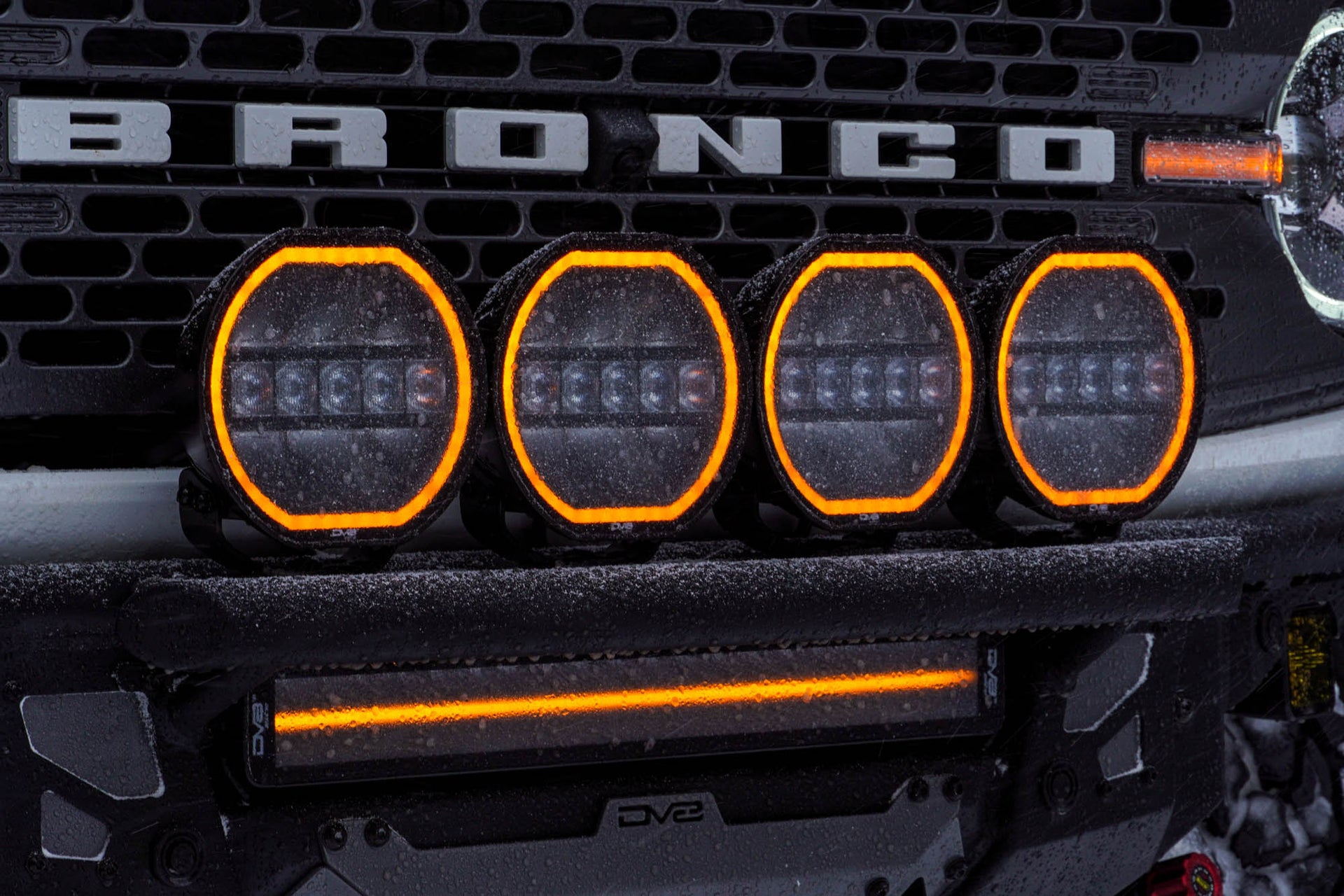 DV8's Halo Elite Round Lights on a Bronco Raptor