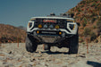 GMC Canyon on rocky trail with GMC Canyon Tube Front Bumper installed for 2023 and newer vehicles