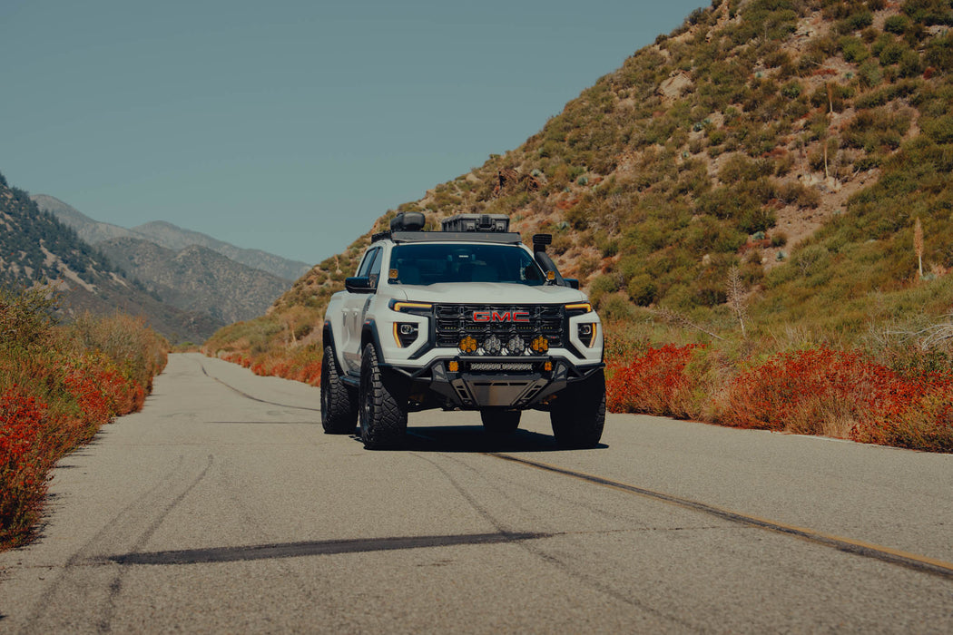 GMC Canyon Tube Front Bumper installed on off road rig rady to hit the trails