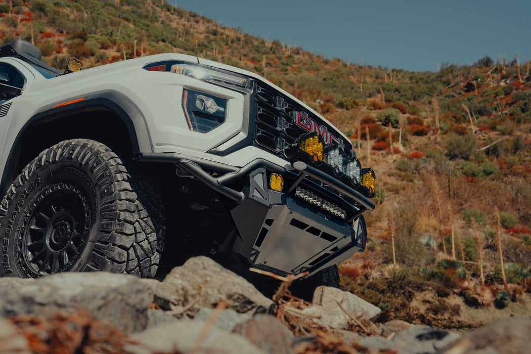 Taking GMC Canyon rock crawling without clearance concern with the DV8 2023+ GMC Canyon Tube Front Bumper installed