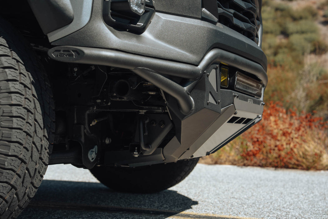 Side view of installed 2023+  Chevy Colorado Tube Front Bumper with light bar and light pods