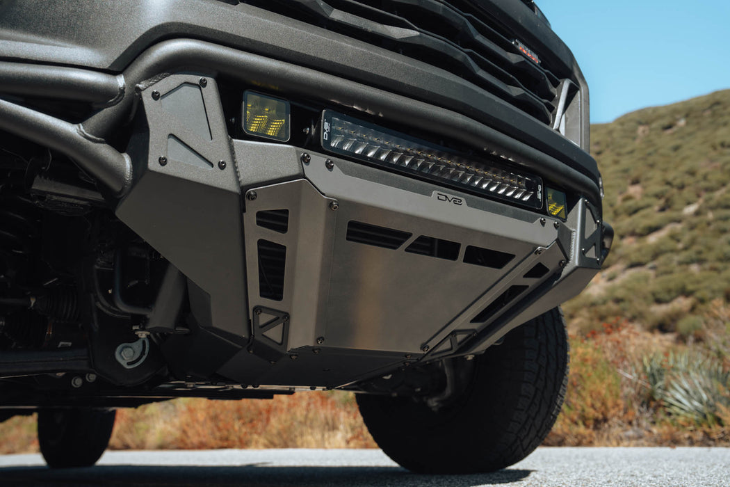 Close up of integrated skid plate on the 2023+  Chevy Colorado Tube Front Bumper